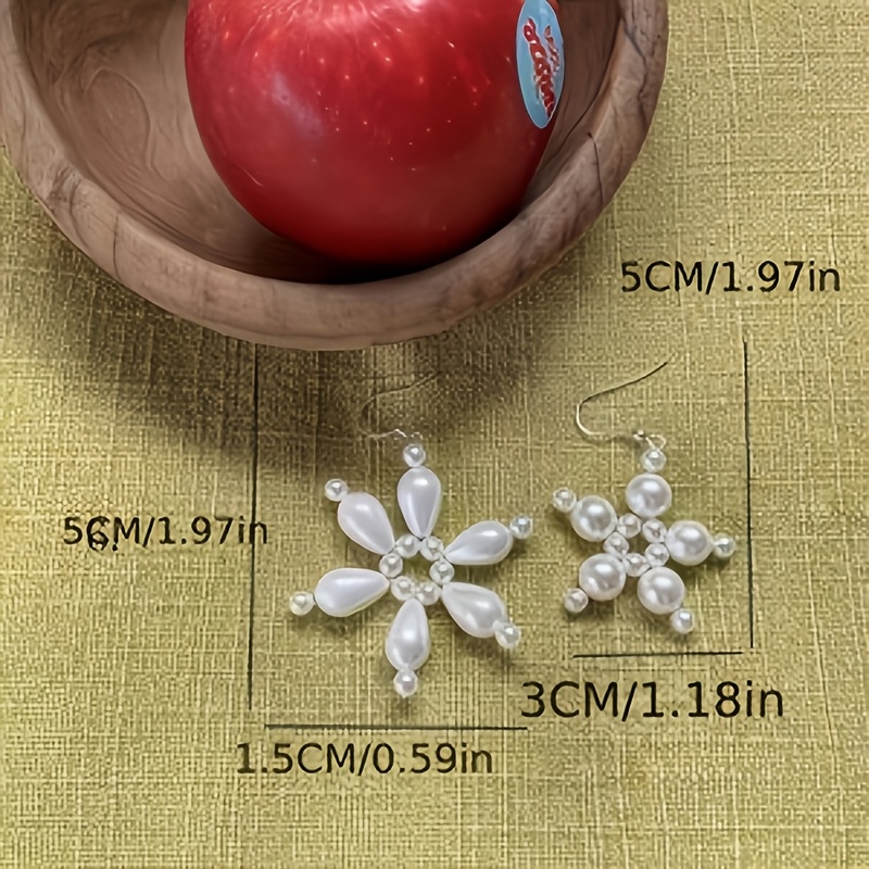 Asymmetrical Floral Ear Hook Earrings, Fashionable Design